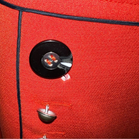 Leifsdottir Orange-Red Button-Accent Skirt | Anthropologie | Size 10 - Picture 5 of 8